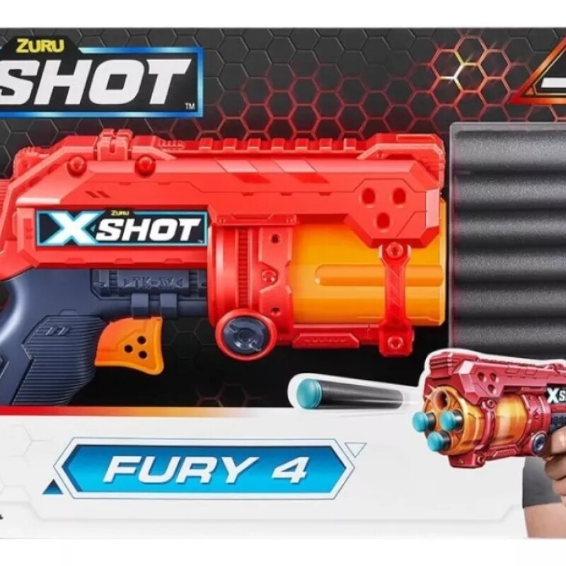 Lanzador De Dardos X-shot Fury 4 Con 16 Dardos Lanzador De Dardos X-shot Fury 4 Con 16 Dardos
