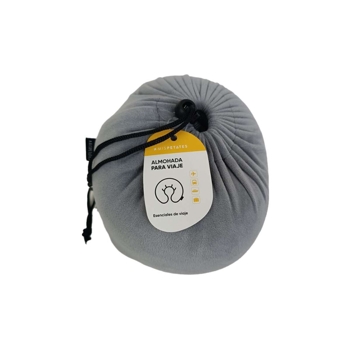 Almohada de viaje con memoria y funda - Gris 