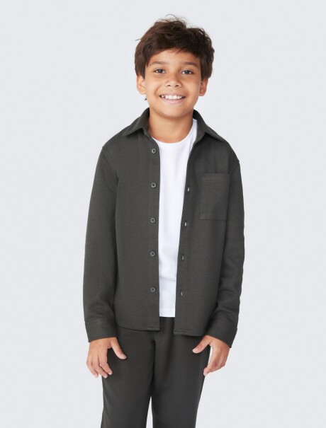 CAMISA INFANTIL MANGA LARGA GRIS