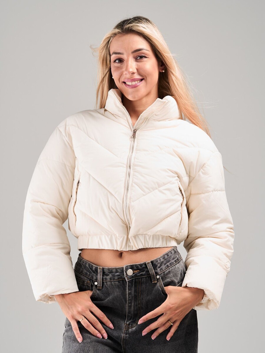 Campera Puffer Slowly - Off White 