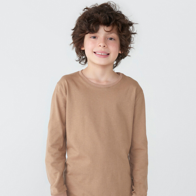 CAMISETA ML MASC BEIGE