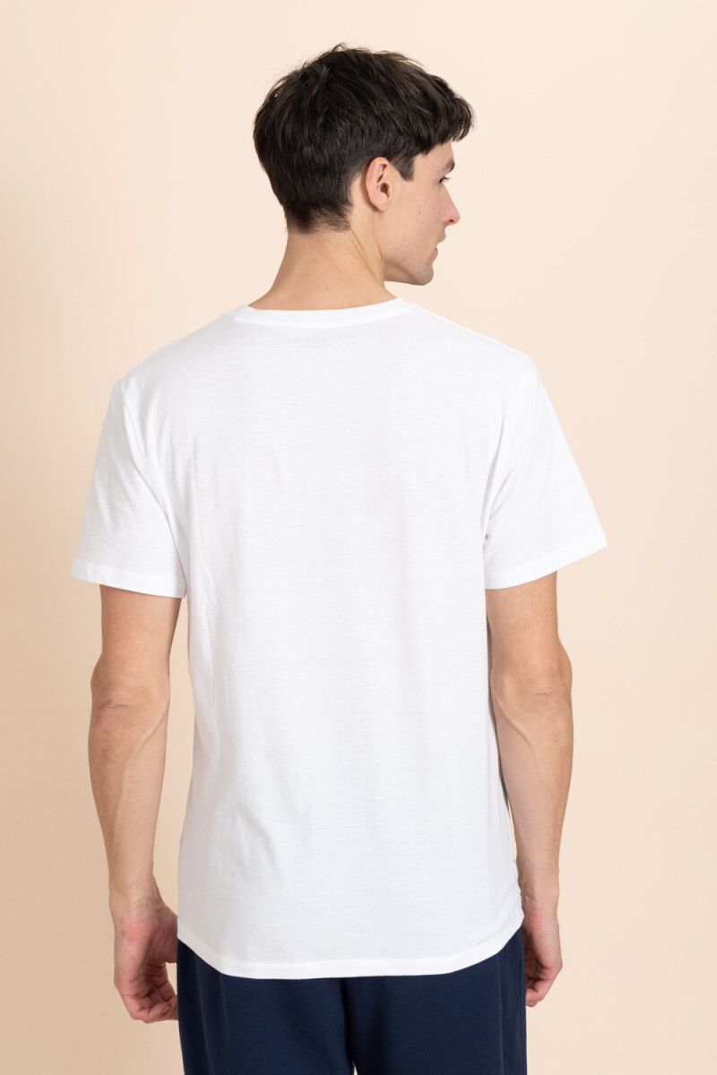 Camiseta cuello en V Blanco