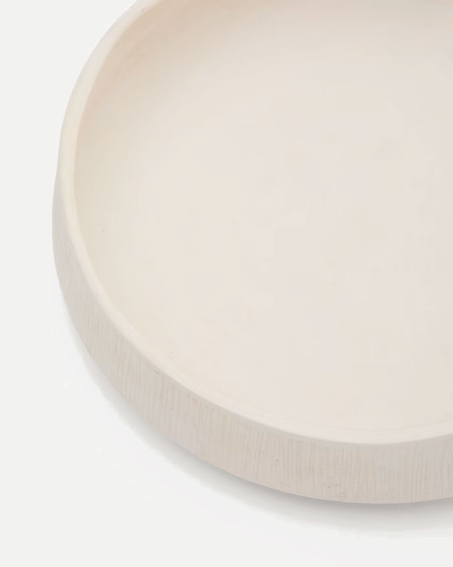 Bol decorativo Anse de papel maché blanco Ø40 cm Bol decorativo Anse de papel maché blanco Ø40 cm