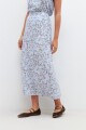 Falda con estampa floral celeste