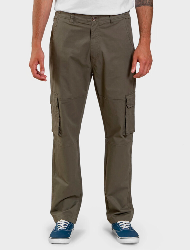 Pantalón Cargo Clásico de Gabardina Militar