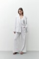 Blazer de lino oversize blanco