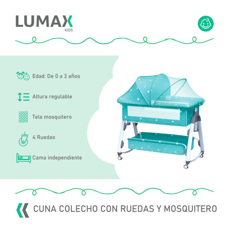 Cuna Colecho Moises con Ruedas y Mosquitero Bebe Verde
