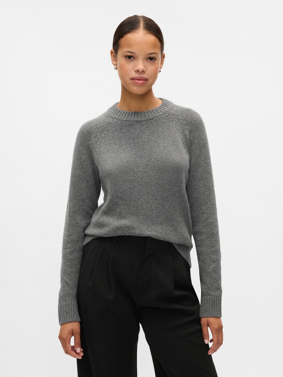 Buzo Cashsoft Cuello Redondo Mujer - B50 Charcoal Heather 