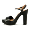 Sandalias Charol Mujer Vizzano Taco Alto Con Plataforma Negro