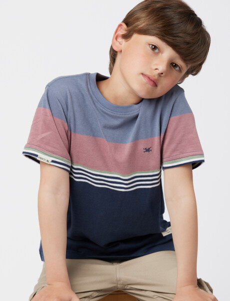 REMERA RAYADA Azul