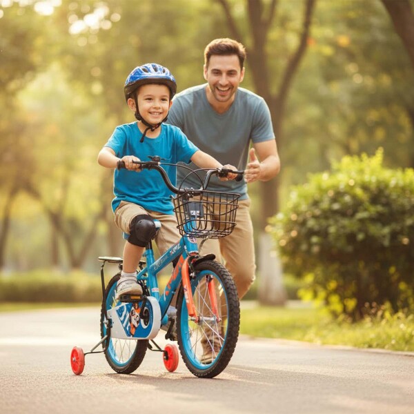 Bicicleta Infantil XMZ Rodado16 Canasto Parrilla Guardabarro Verde 1