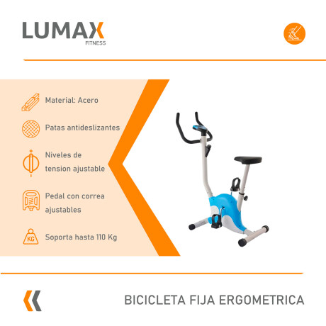 Bicicleta Fija Ergometrica Lumax Fitness Monitor Altura Ajustable Blanco