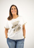 Blusa elastizada tipo morley Blanco