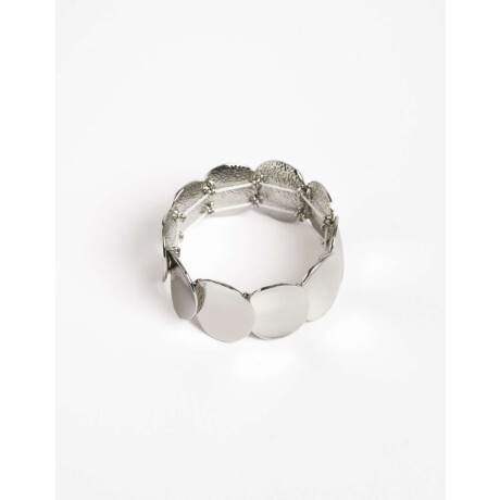 Pulsera Elástica Chapones Metal Plateado Rodio