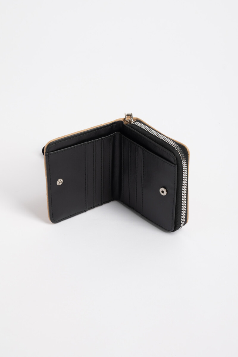 Billetera capitoneada diagonal Beige