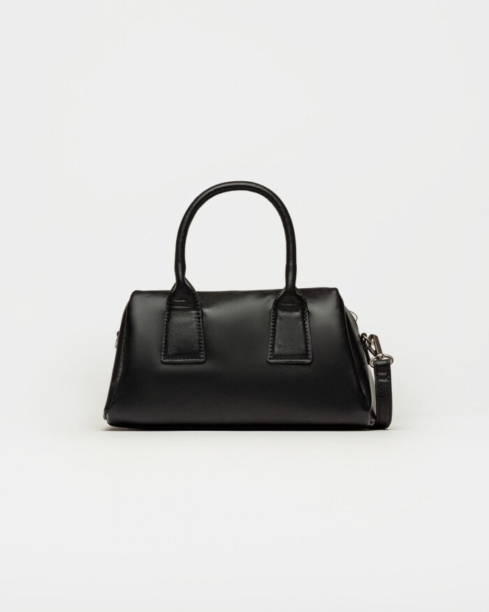 Cartera de mano Call en efecto cuero liso Negro