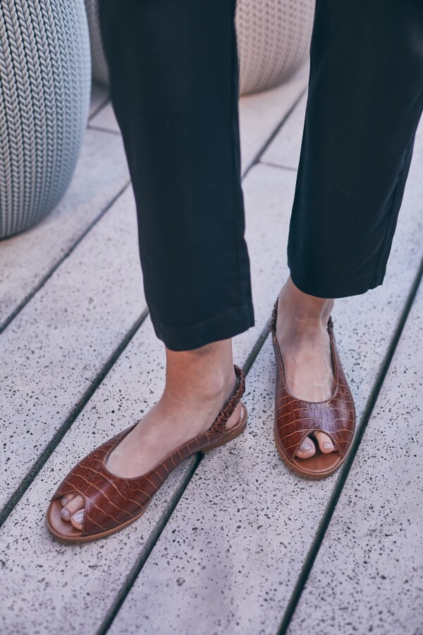 Zapatos Croco Cuero Whisky