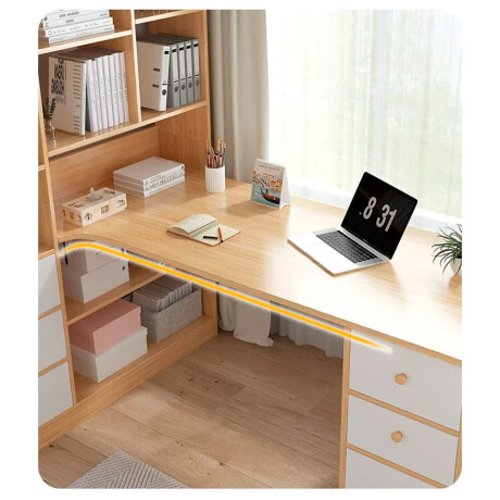 Escritorio Madera con Esantería 6 Cajones 140cm 617-34 001