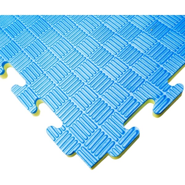 Piso Tatami X2 Goma Eva Encastrable 1x1m 2cm Gimnasio Niños Color Variante Azulamarillo
