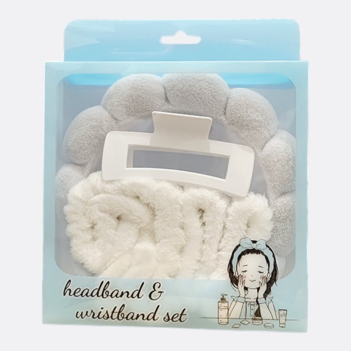Set De Accesorios Para Cabello Y Cuidado Facial - Blanco 