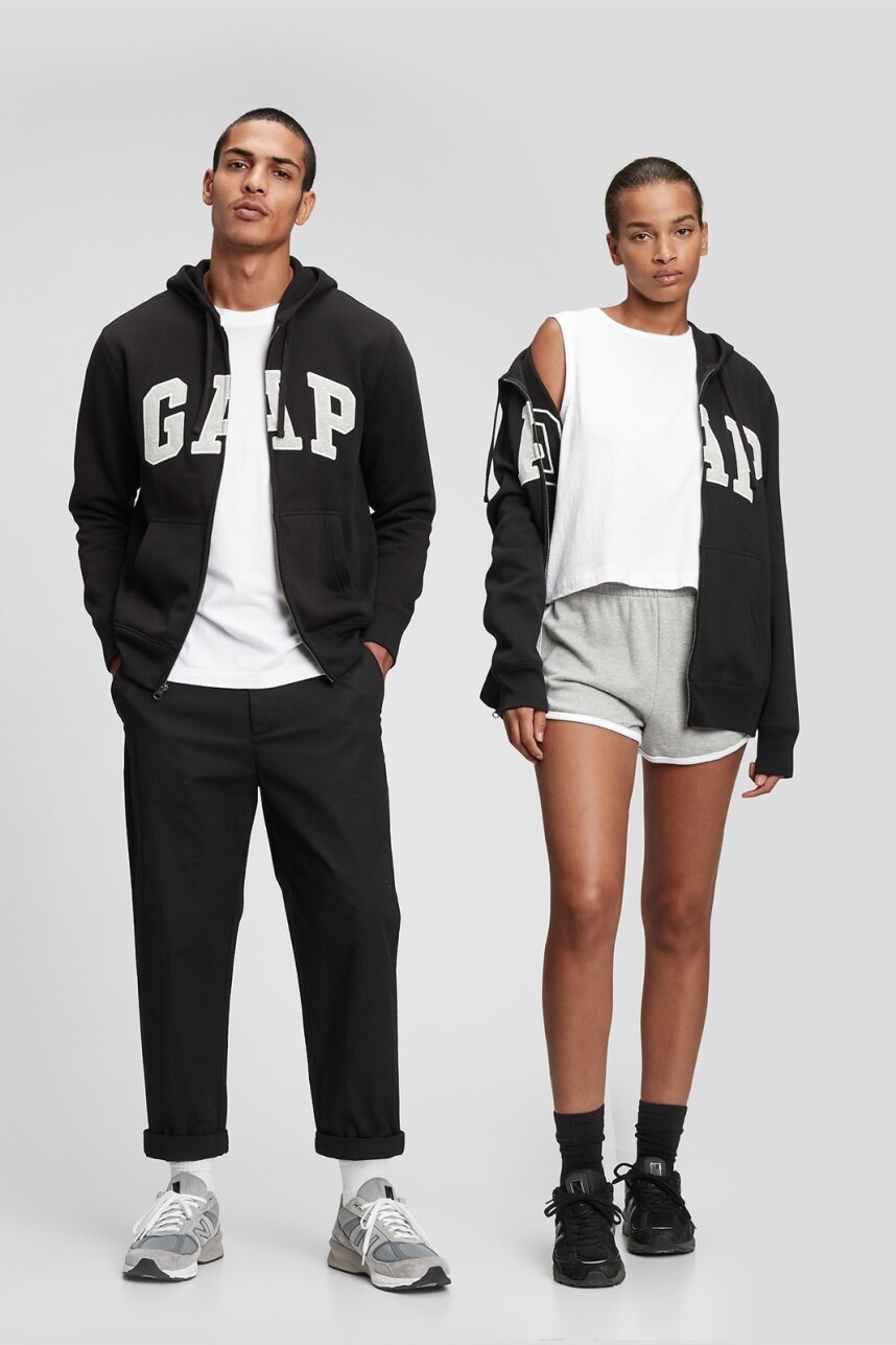 Canguro Con Cierre Logo Gap Hombre True Black V2
