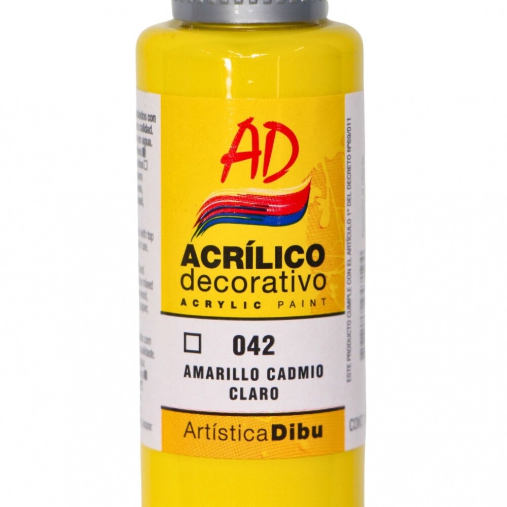 PINTURA ACRILICA ARTISTICA DIBU 60 ML. DIFERENTES COLORES AMARILLO CADMIO CLARO 042