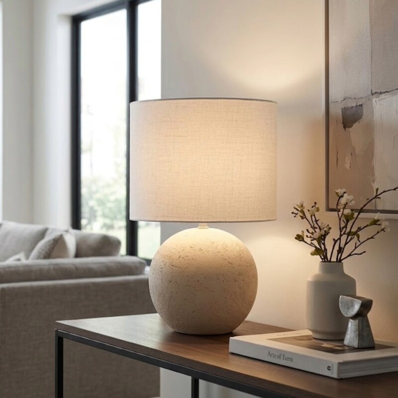 LAMPARA BEIGE P/MESA 36X53CM Unica