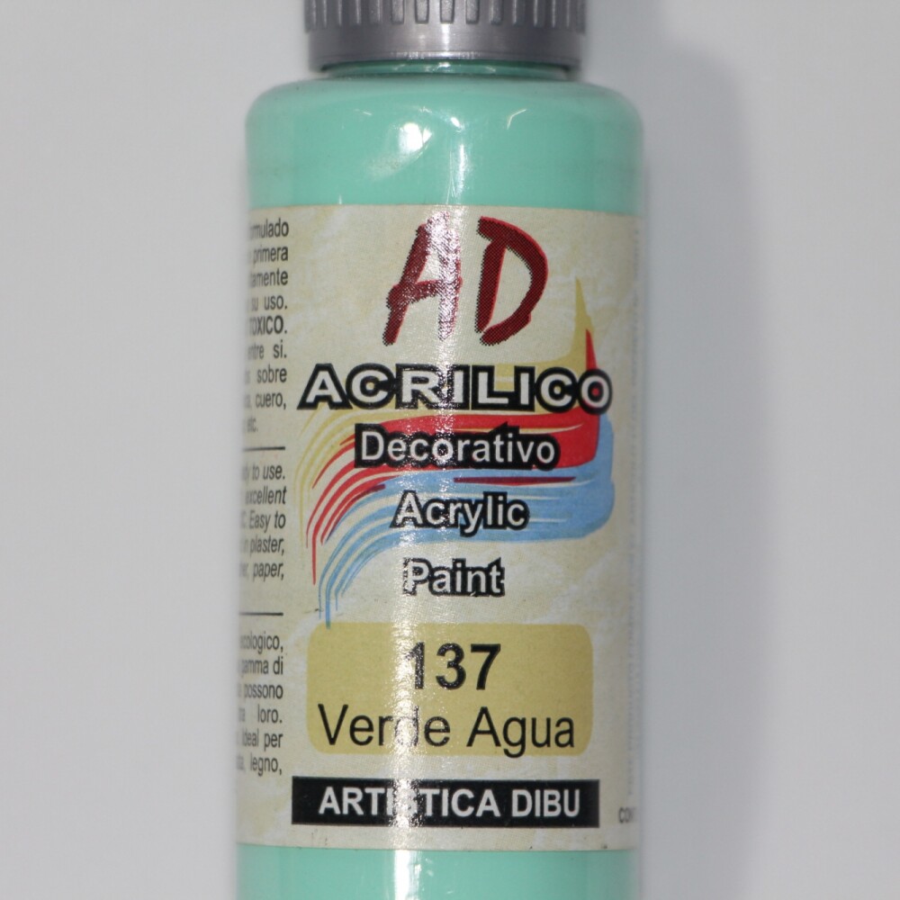 PINTURA ACRILICA ARTISTICA DIBU 60 ML. DIFERENTES COLORES COLOR VERDE AGUA 137