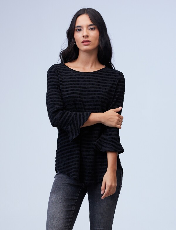 Blusa Manga Acampanada NEGRO