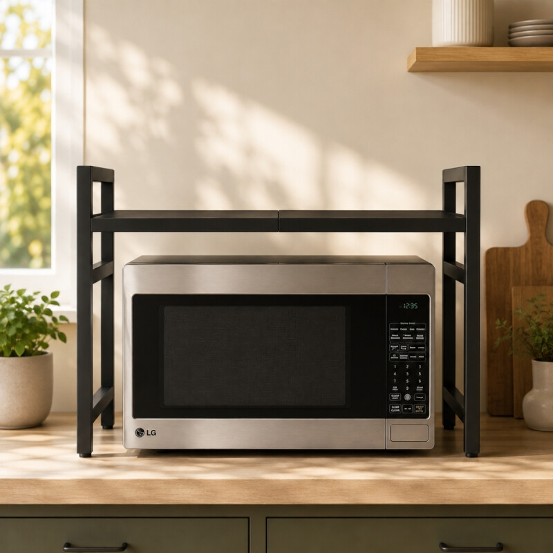 Estante organizador para microondas NEGRO