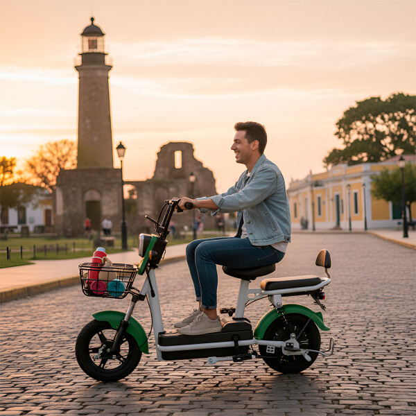 Moto Electrica Gogreen Style 350W Autonom. 25Km 30KM/H Rod10 Variante Color Verde