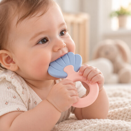 Mordillo Sonajero Bebé +0m Huanger Sensorial Libre Bpa Lila