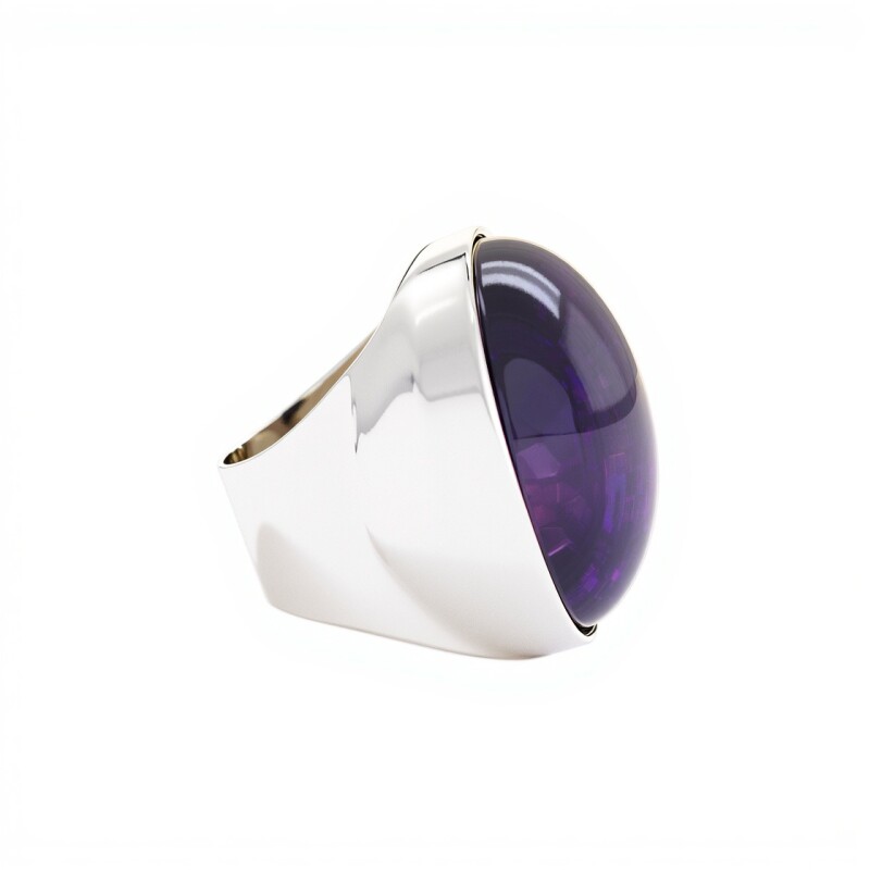 Anillo Oval-Plata 925-Piedra amatista imperial-AN3280 conpiedra
