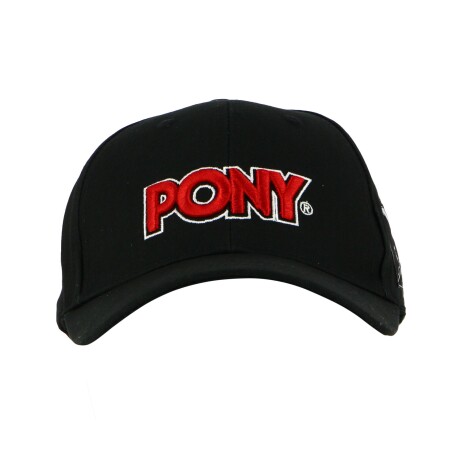 Gorro con Visera Pony con Liso con Logo Black/Red