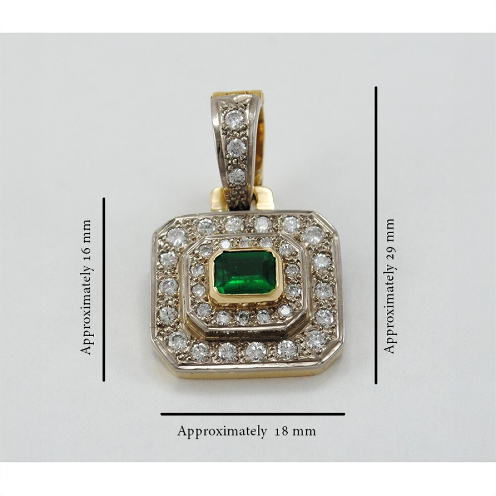 Dije En Oro 18 K, Esmeralda Y Brillantes. Hechos A Mano Dije En Oro 18 K, Esmeralda Y Brillantes. Hechos A Mano