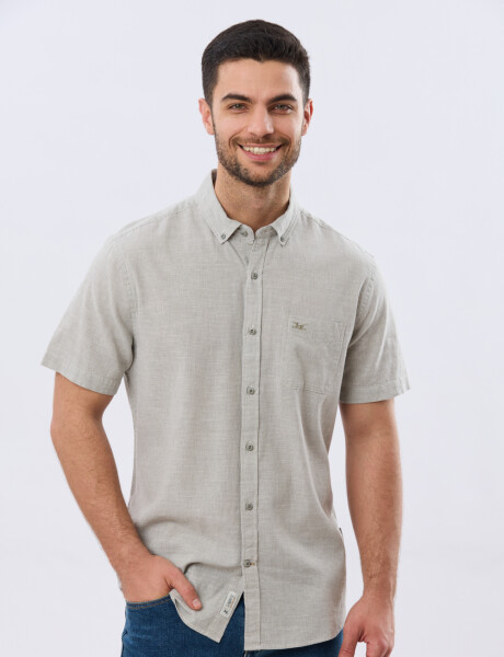 CAMISA CUADROS DE LINO Verde