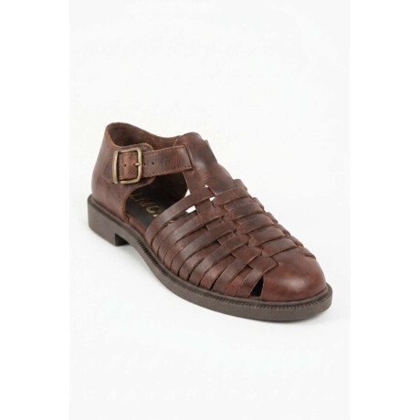 Sandalias Cangrejeras Cuero Chocolate