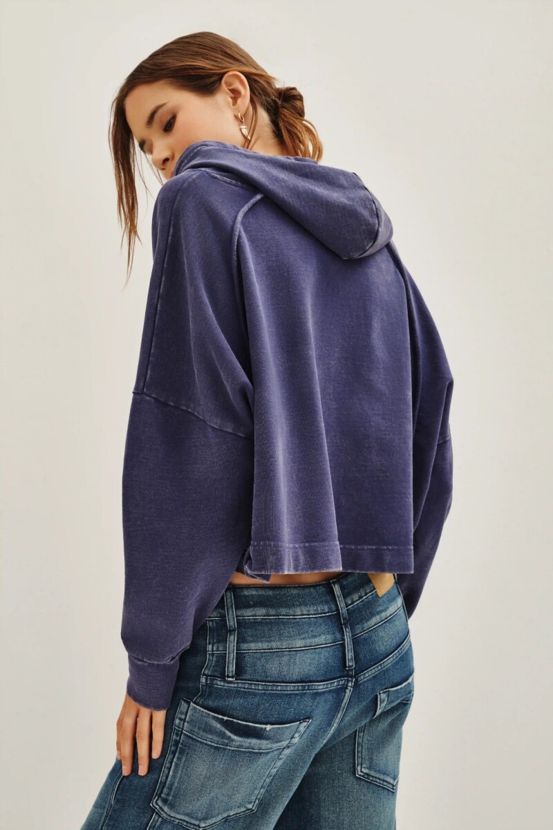 Buzo Over Crop Azul