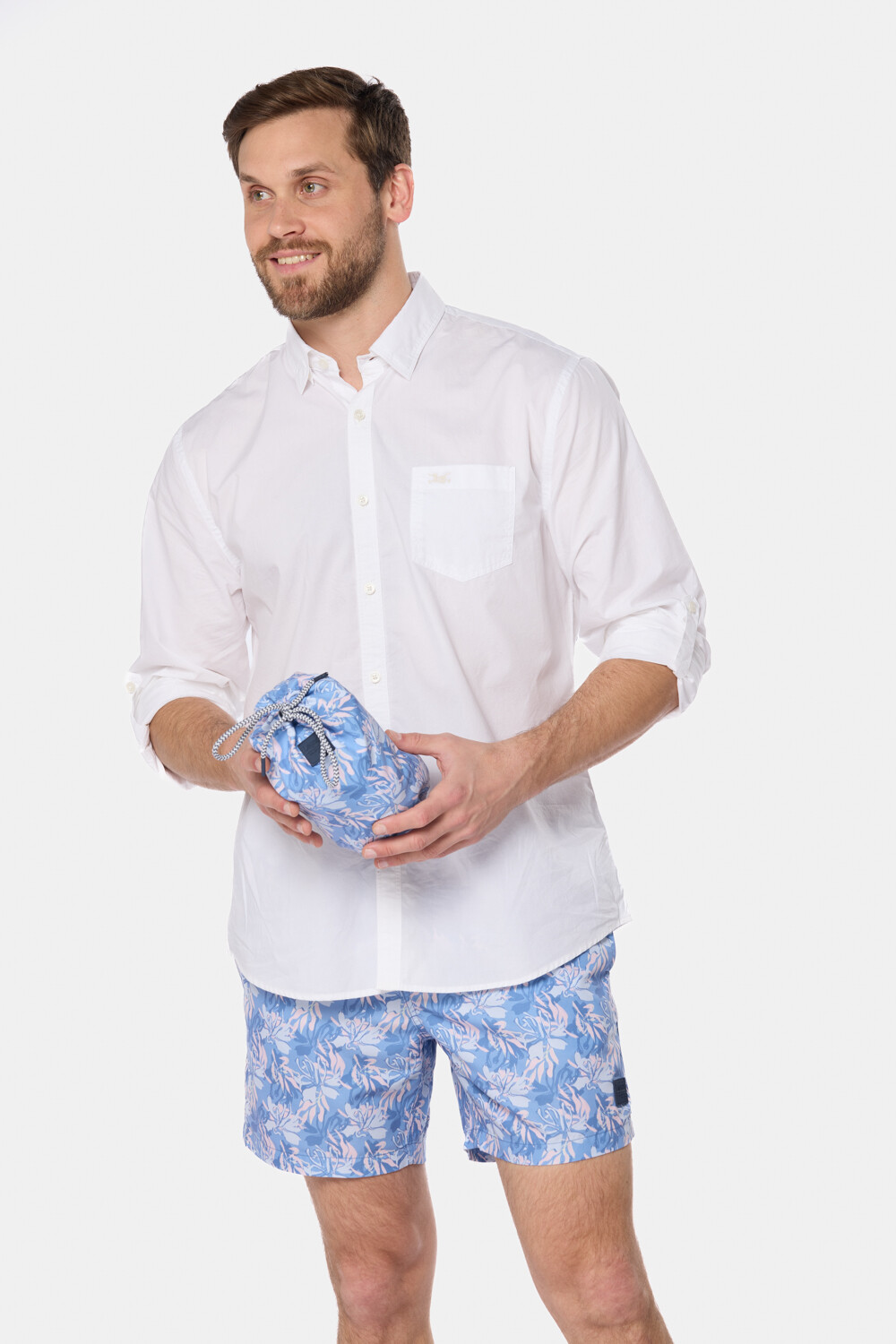 SHORT DE BAÑO ESTAMPADO Azul