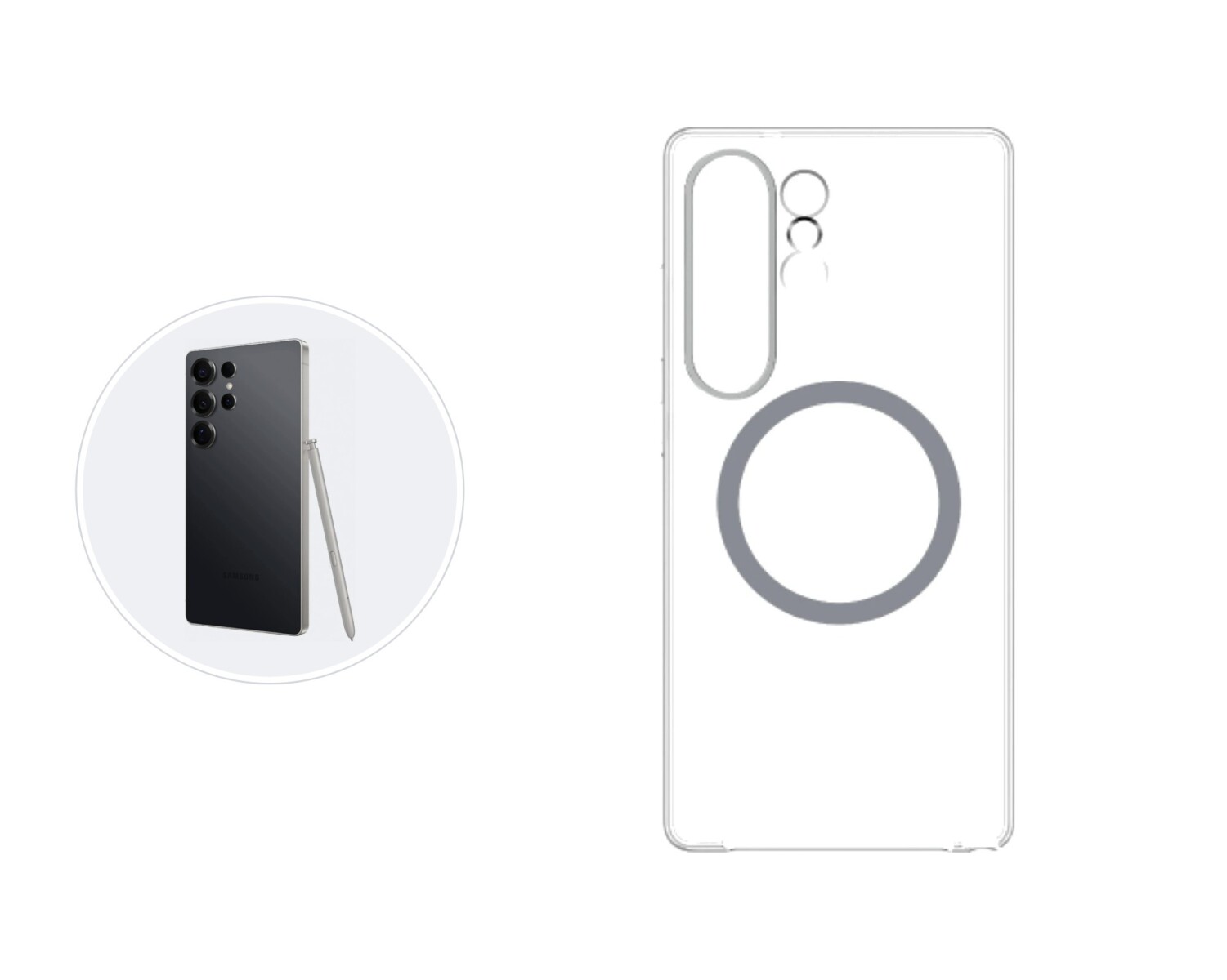 Funda Samsung Clear Magnet Case Transparente para Galaxy S25 Ultra - Clear Case Magnetic 