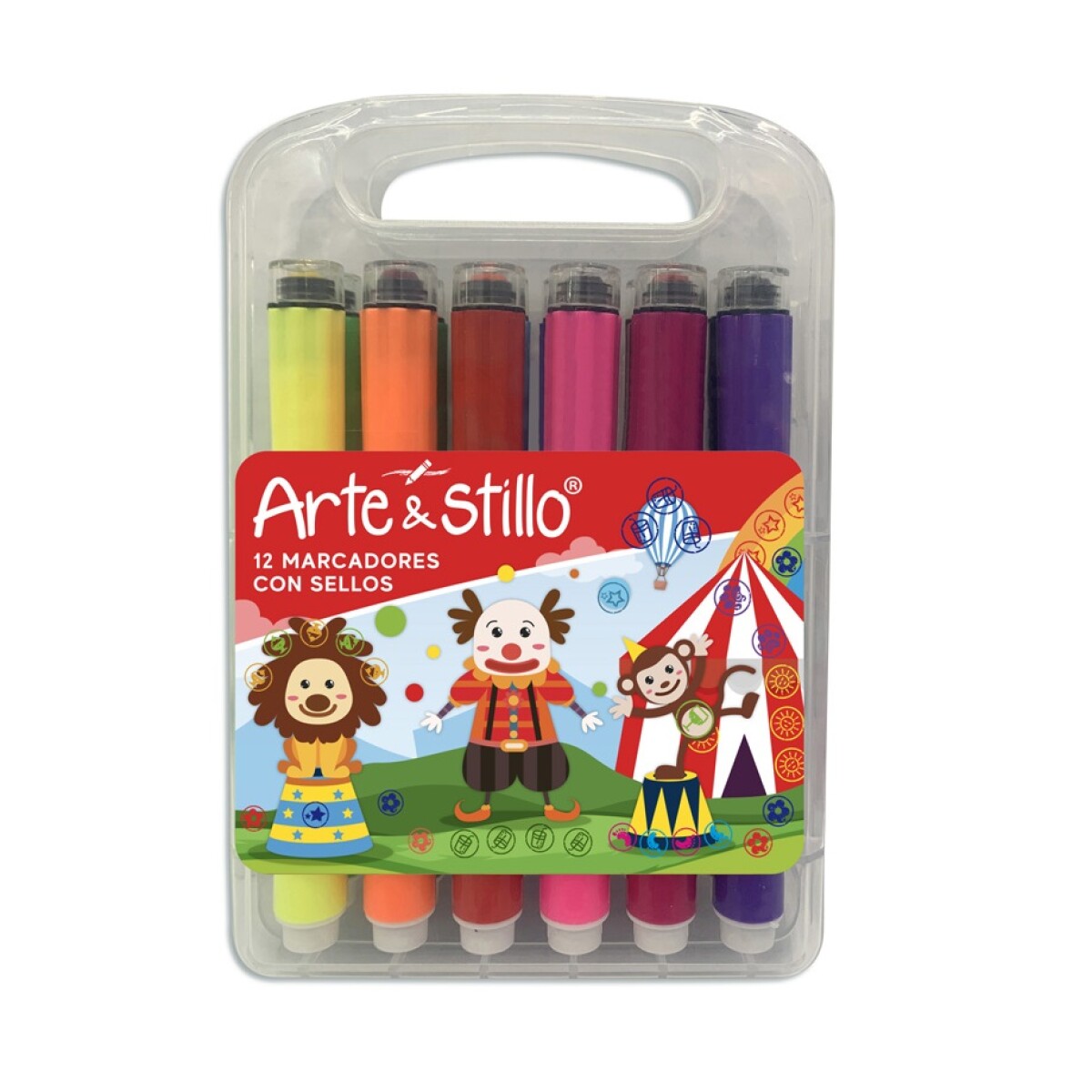 Set 12 Marcadores con Sellos Arte Stillo 