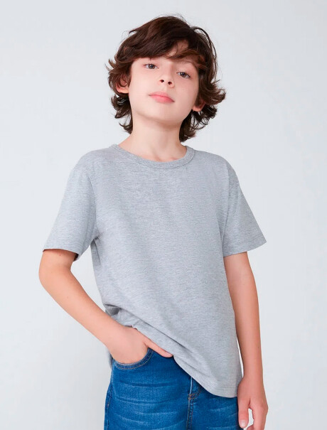 CAMISETA BÁSICA INFANTIL MANGA CORTA GRIS
