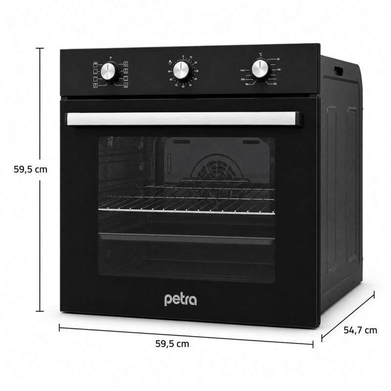Horno Empotrar Convección Eléctrico Petra 71 L Negro Clase A Horno Empotrar Convección Eléctrico Petra 71 L Negro Clase A