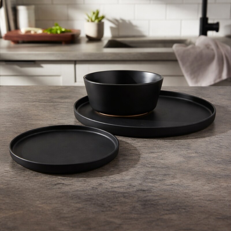 Set x 12 pzas 4 D20x2cm + 4 D26,5x2cm + 4 D15 NEGRO