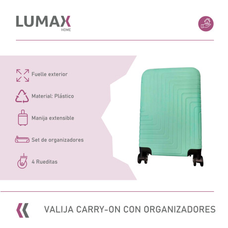Valija Carry-on de mano Rígidas Con Organizadores Verde menta