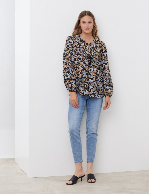 Blusa Printed NEGRO/MULTI