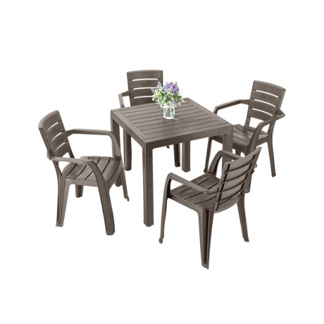 Mesa de jardín cuadrada Rimax Baru 75x75cm Marrón