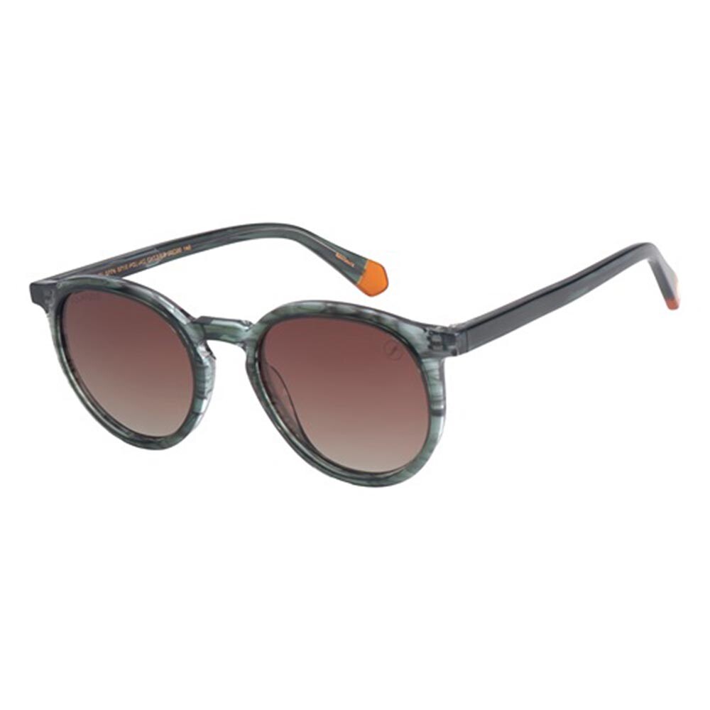 Lentes de sol De Acetato Redondo Premium Gradiente Marón/Verde