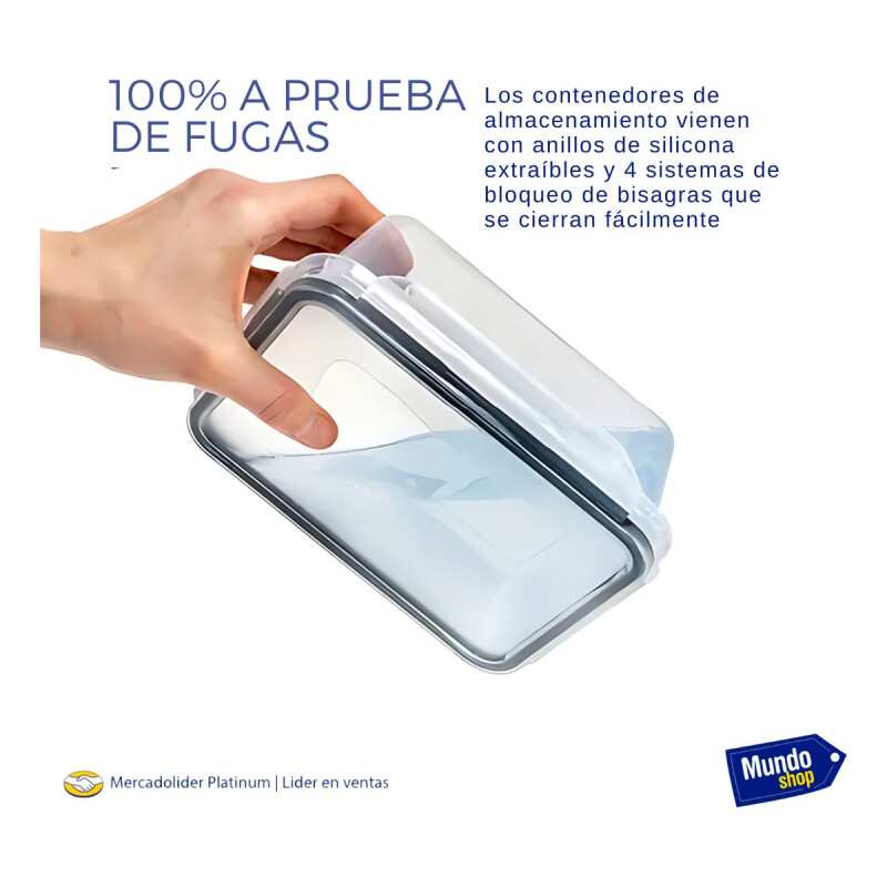 Set 12 Recipientes Tarros Hermeticos Con Tapa Plastico Blanco