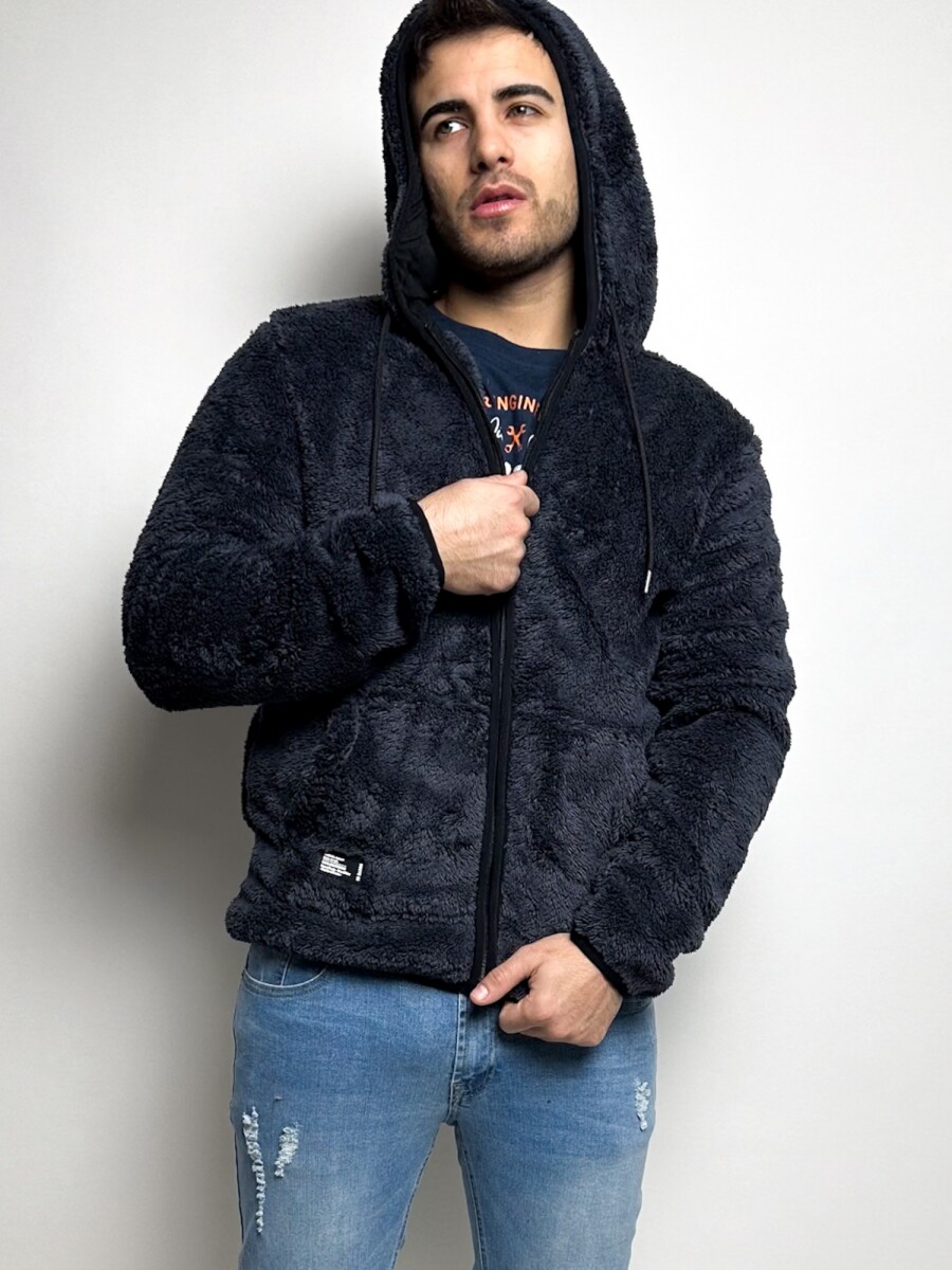 Campera de peluche abrigada Javi - Azul — Route 66